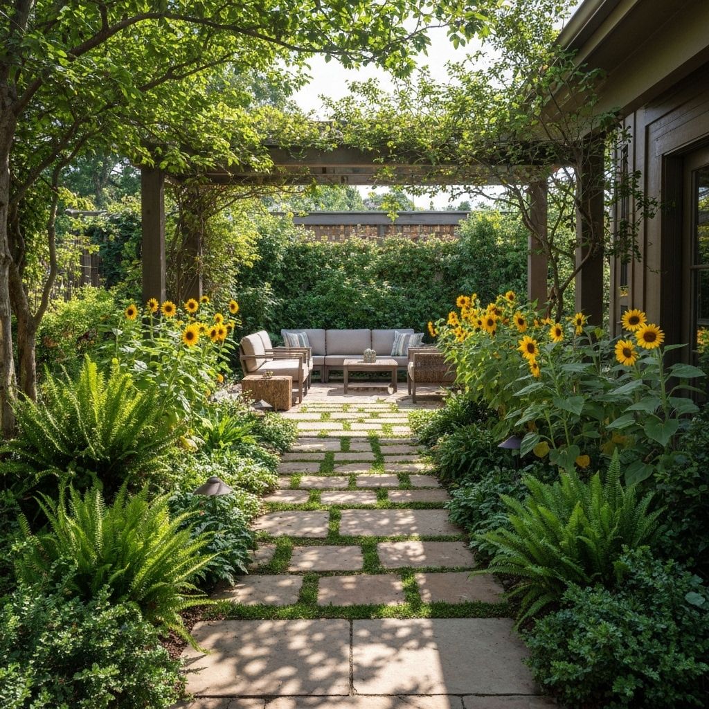 Outdoor patio with professional landscaping